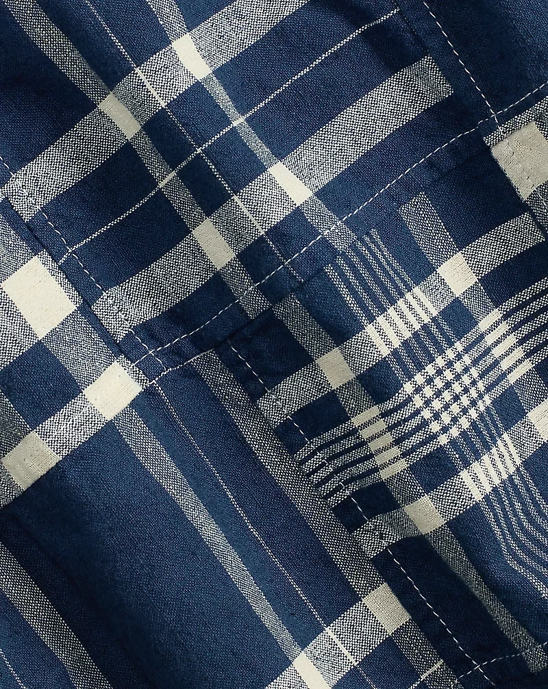 Patchwork Cotton-Linen Workshirt