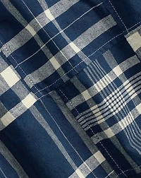 Patchwork Cotton-Linen Workshirt