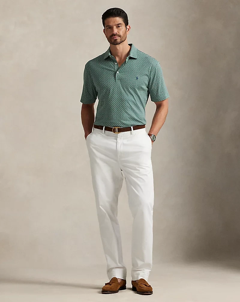 Foulard-Print Soft Cotton Polo Shirt