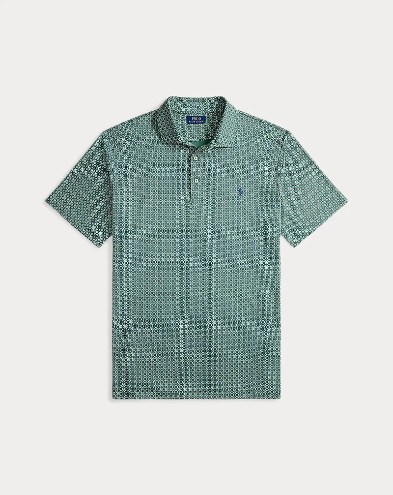 Foulard-Print Soft Cotton Polo Shirt
