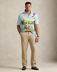 Regatta-Print Mesh Polo Shirt