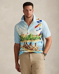 Regatta-Print Mesh Polo Shirt