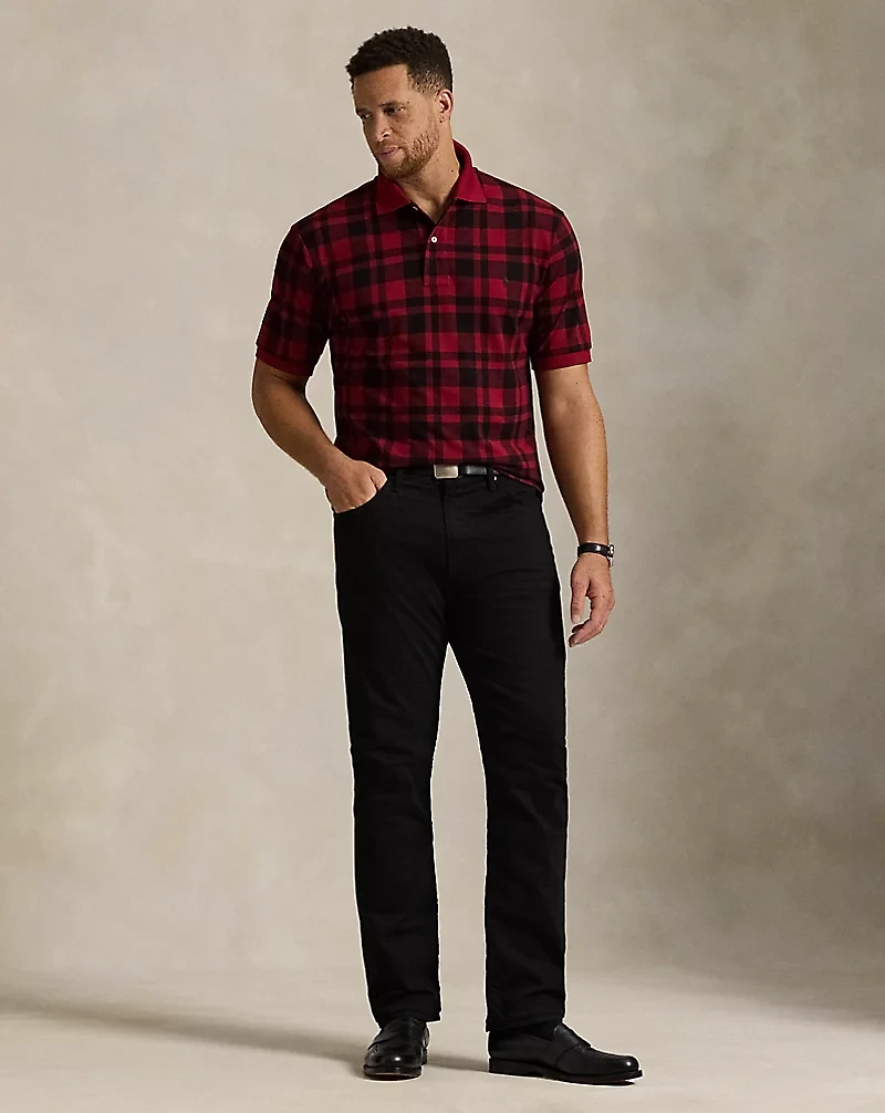 Plaid Mesh Polo Shirt