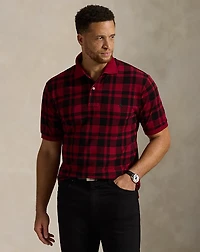 Plaid Mesh Polo Shirt