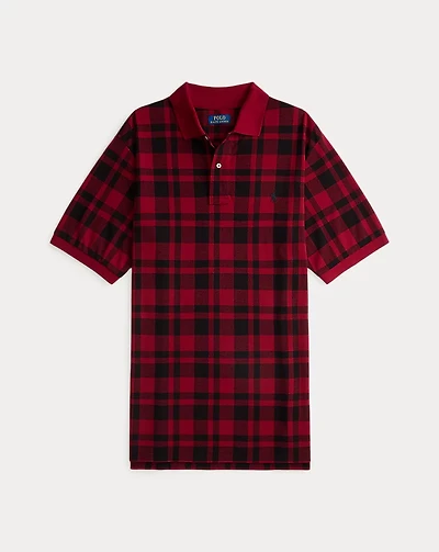 Plaid Mesh Polo Shirt