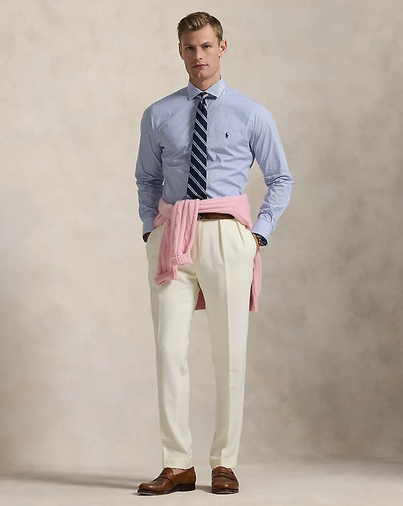 Slim Fit Striped Poplin Shirt