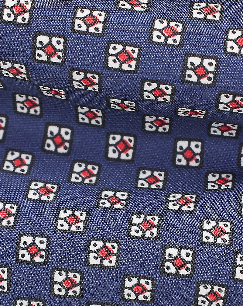 Square-Print Silk Twill Tie 
