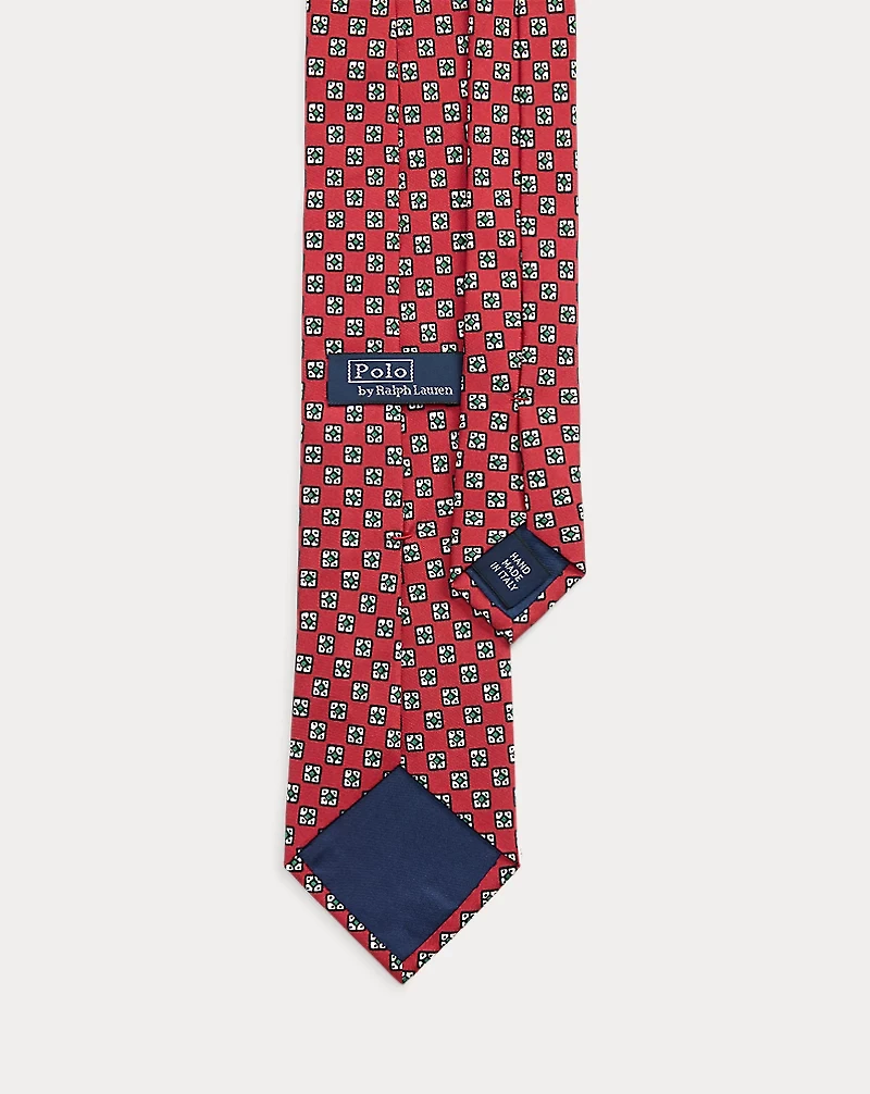 Square-Print Silk Twill Tie 