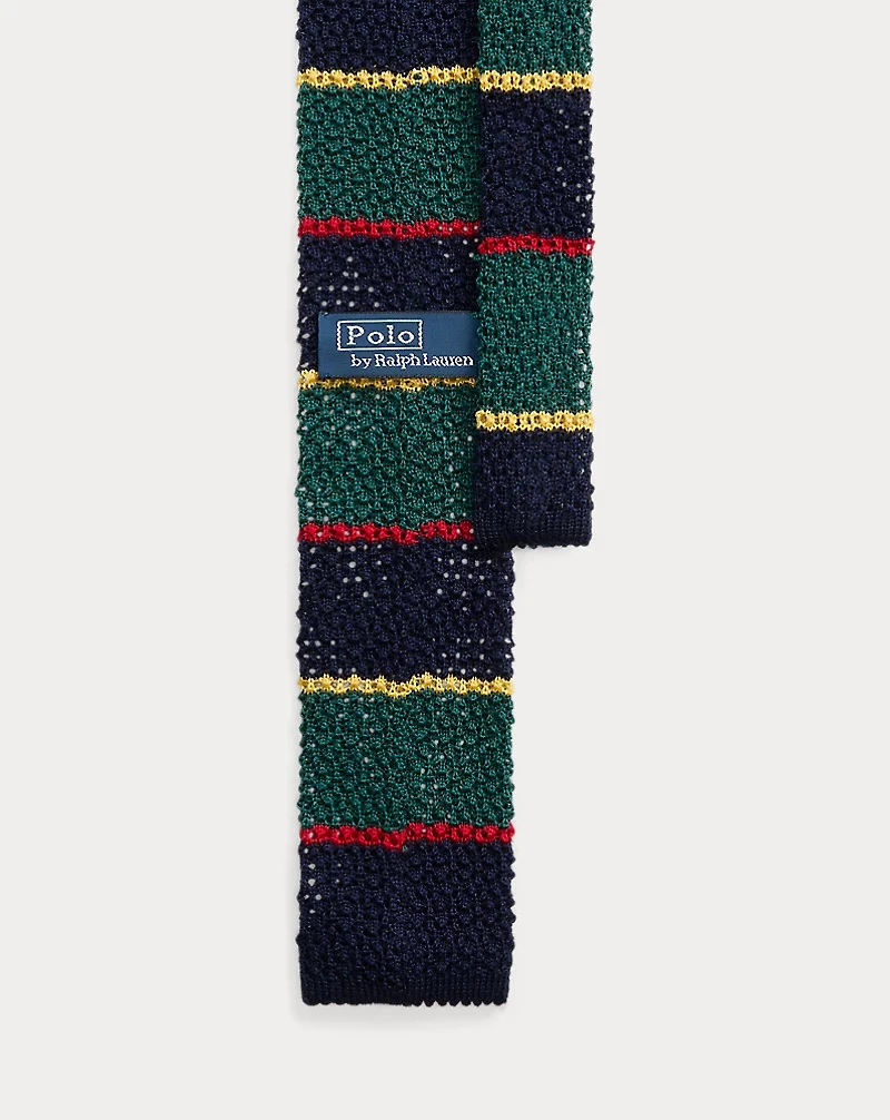 Striped Knit Wool Tie