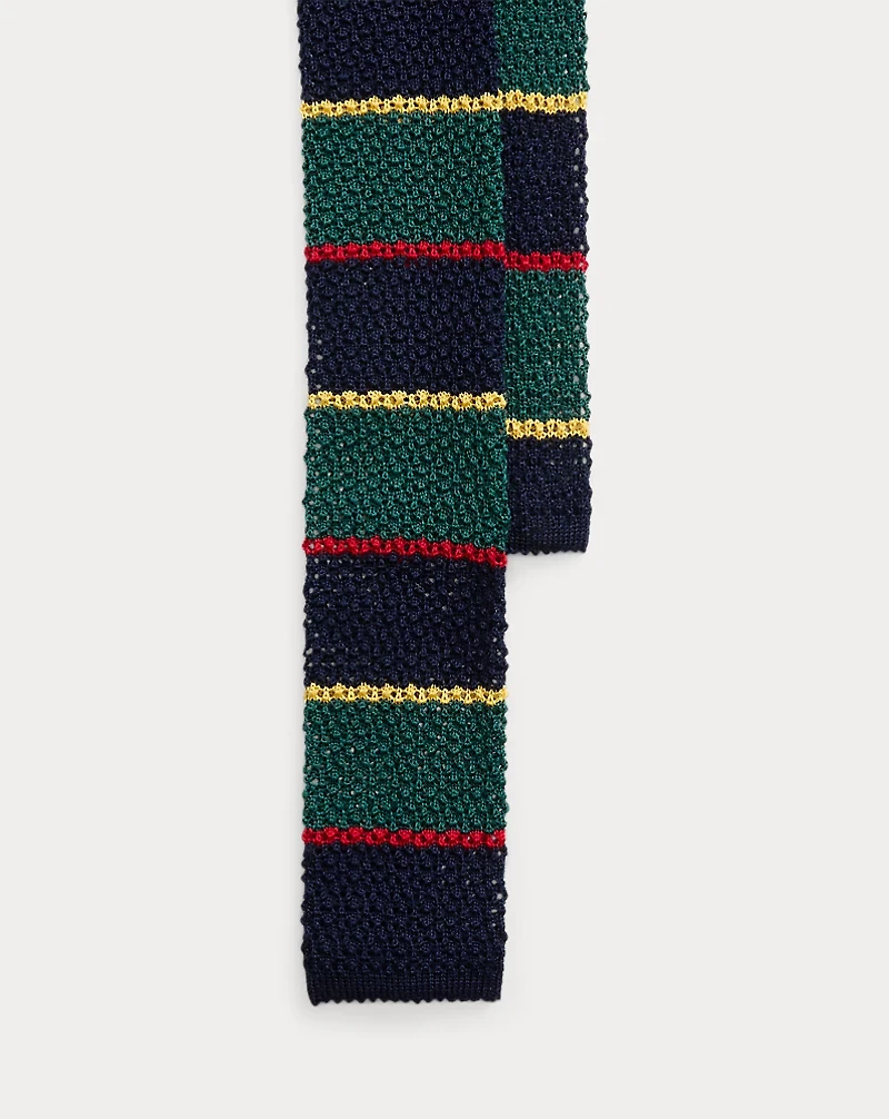 Striped Knit Wool Tie