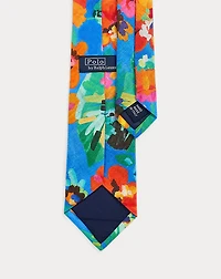 Floral-Print Linen Tie