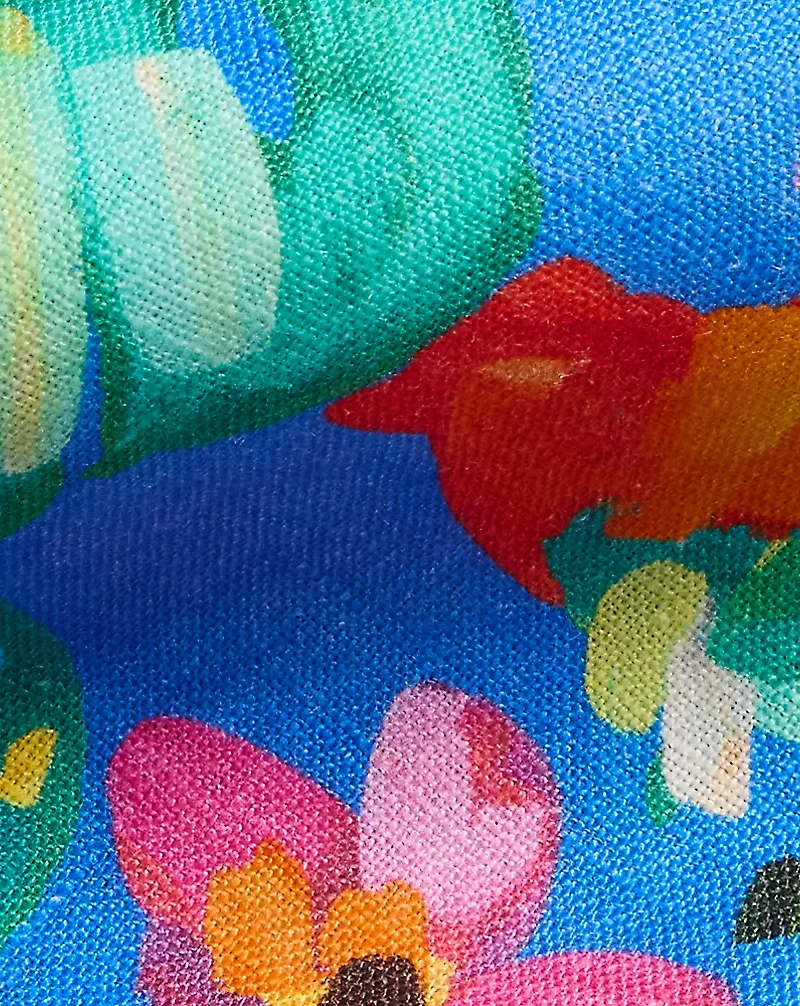 Floral-Print Linen Tie