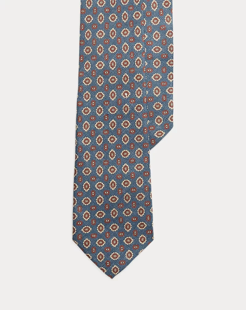 Faded Neat Linen Tie