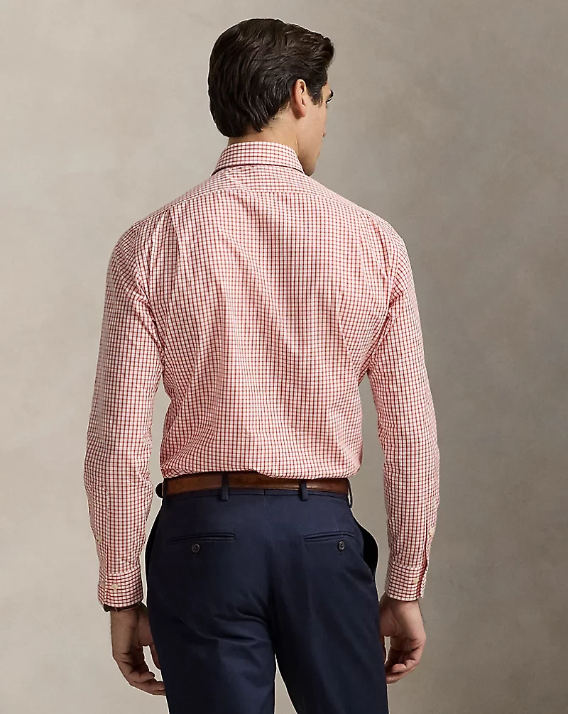Custom Fit Checked Poplin Shirt