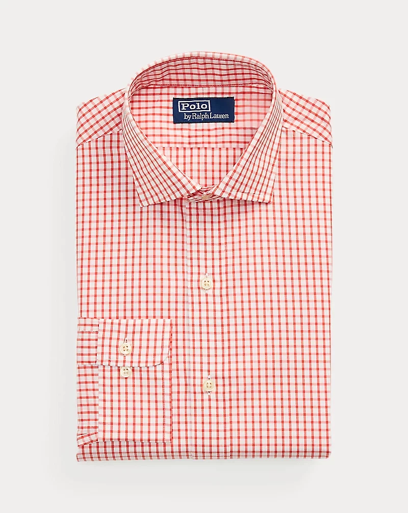 Custom Fit Checked Poplin Shirt