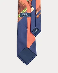 Equestrian-Print Silk Twill Tie