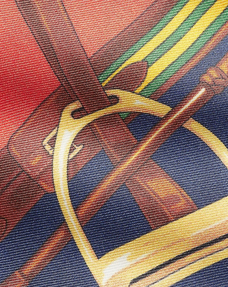 Equestrian-Print Silk Twill Tie