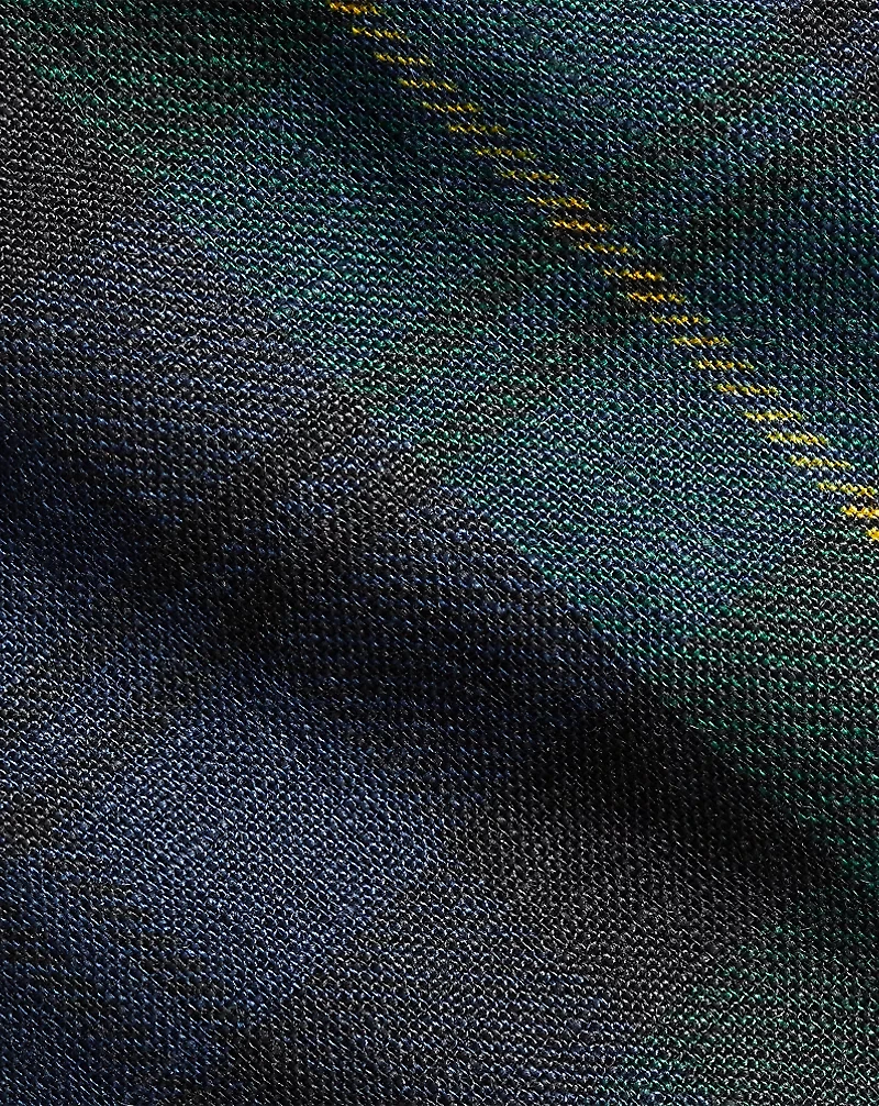 Plaid-Print Linen Tie