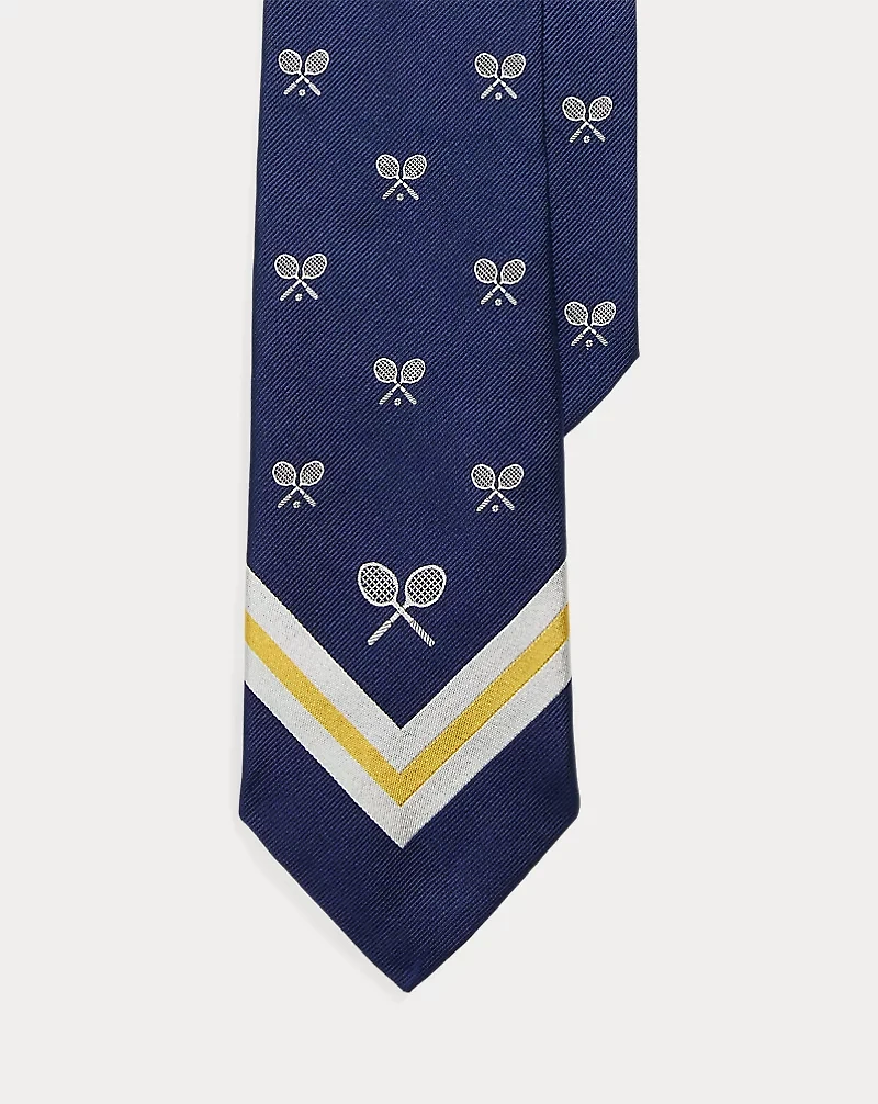 Tennis-Racquet Silk Repp Tie