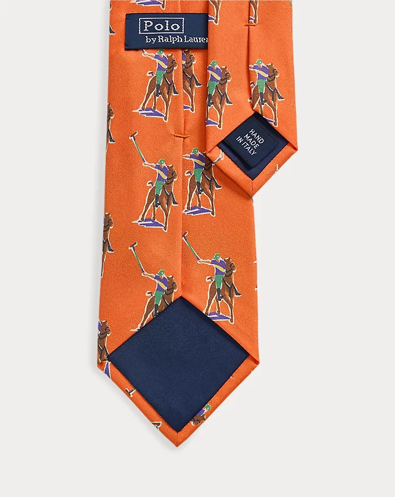 Equestrian-Print Silk Twill Tie