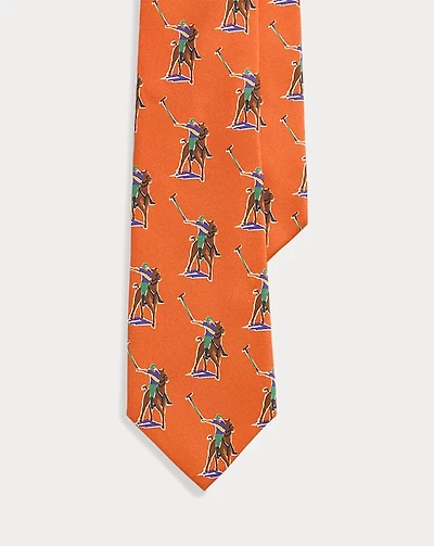 Equestrian-Print Silk Twill Tie