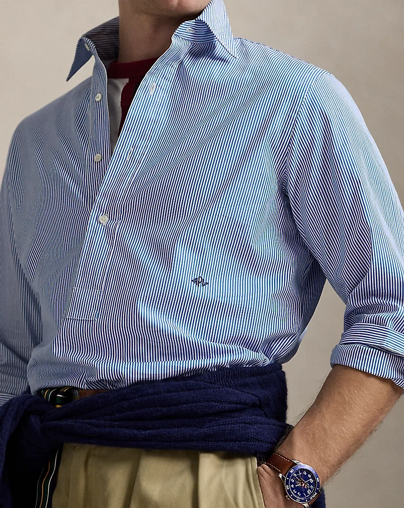 Classic Fit Striped Popover Shirt