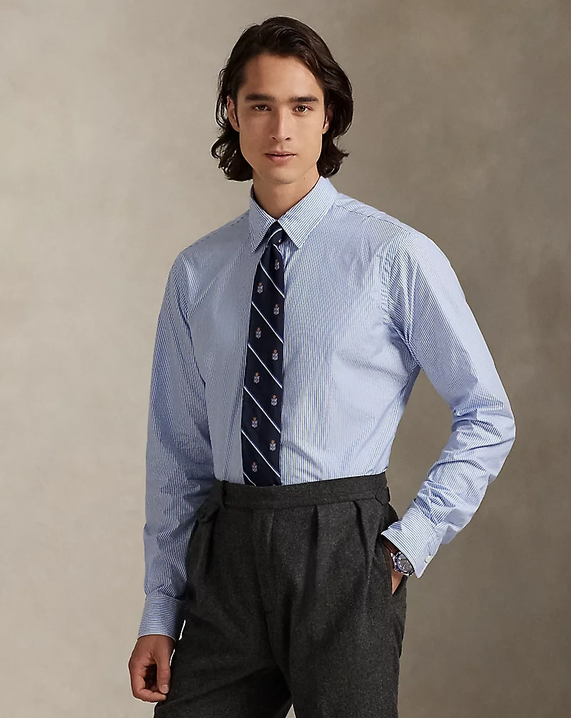 Classic Fit Striped Poplin Shirt