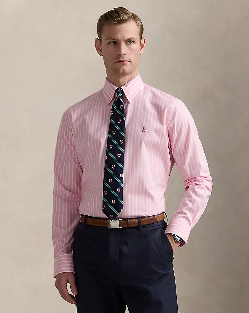 Custom Fit Striped Pinpoint Oxford Shirt
