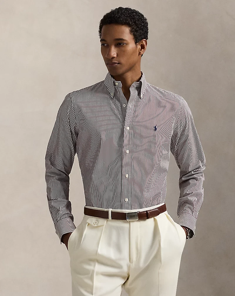 Custom Fit Striped Poplin Shirt