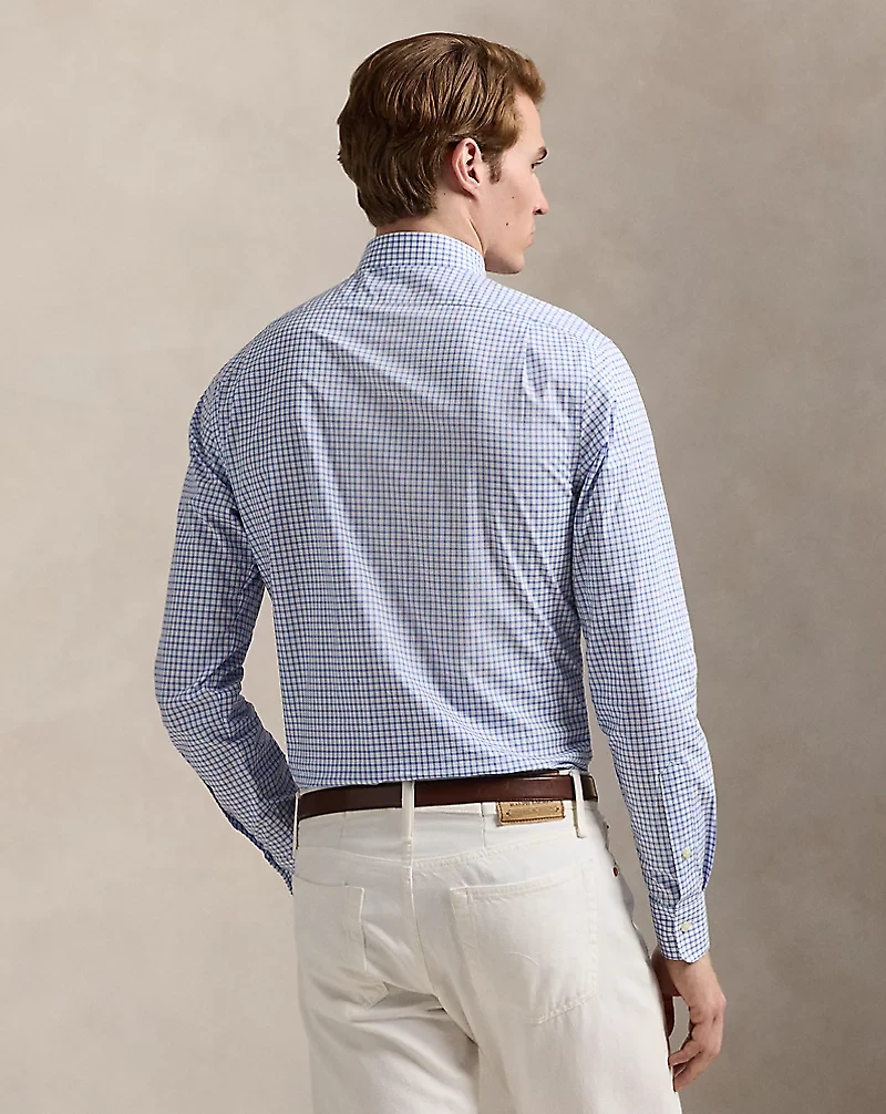 Custom Fit Checked Poplin Shirt