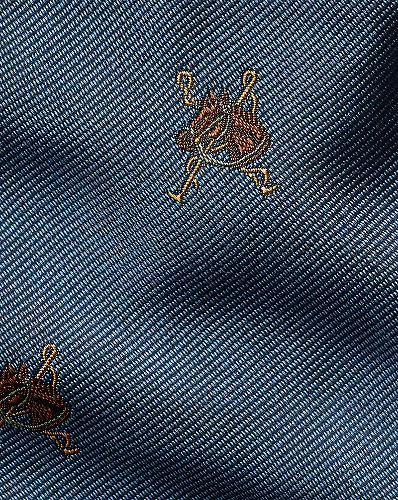 Equestrian-Patterned Silk Twill Tie