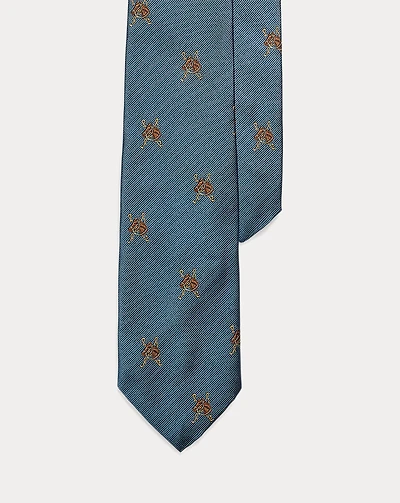 Equestrian-Patterned Silk Twill Tie