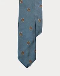 Equestrian-Patterned Silk Twill Tie
