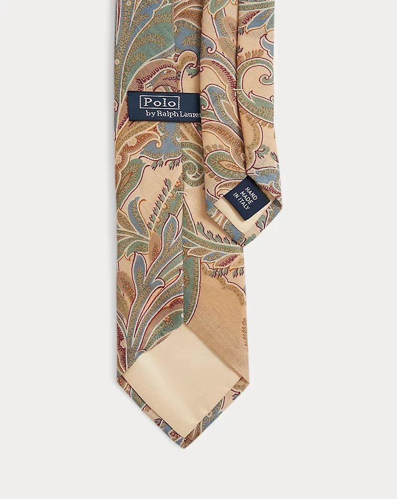 Paisley-Print Linen Tie