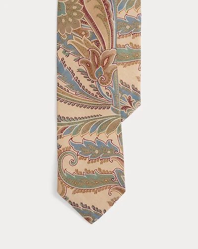 Paisley-Print Linen Tie