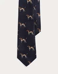 Dog-Patterned Silk Twill Tie