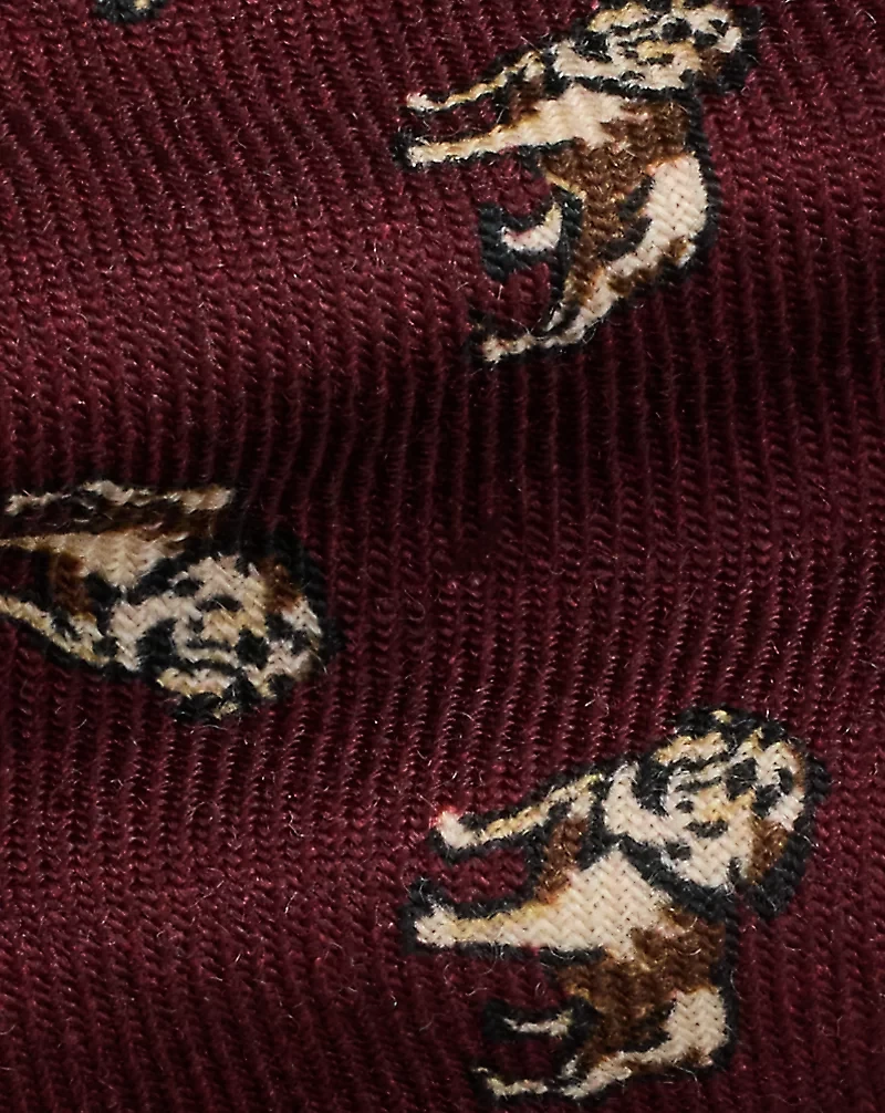 Dog-Print Wool Challis Bow Tie