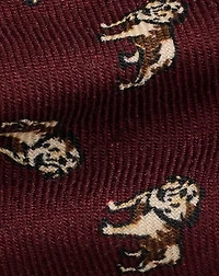 Dog-Print Wool Challis Bow Tie