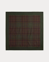 Plaid-Print Wool Bandanna