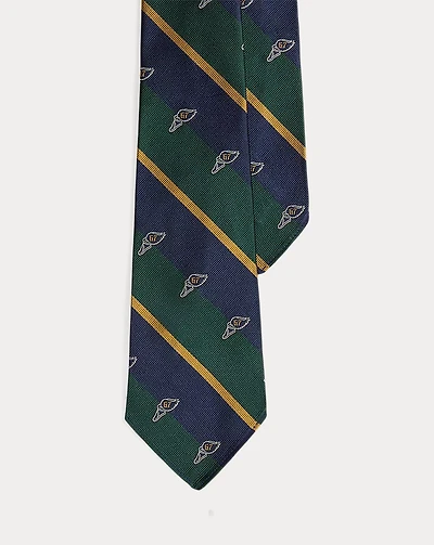 Vintage-Inspired Striped Silk Logo Tie