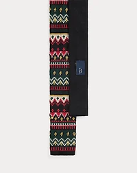 Fair Isle Knit Wool Tie
