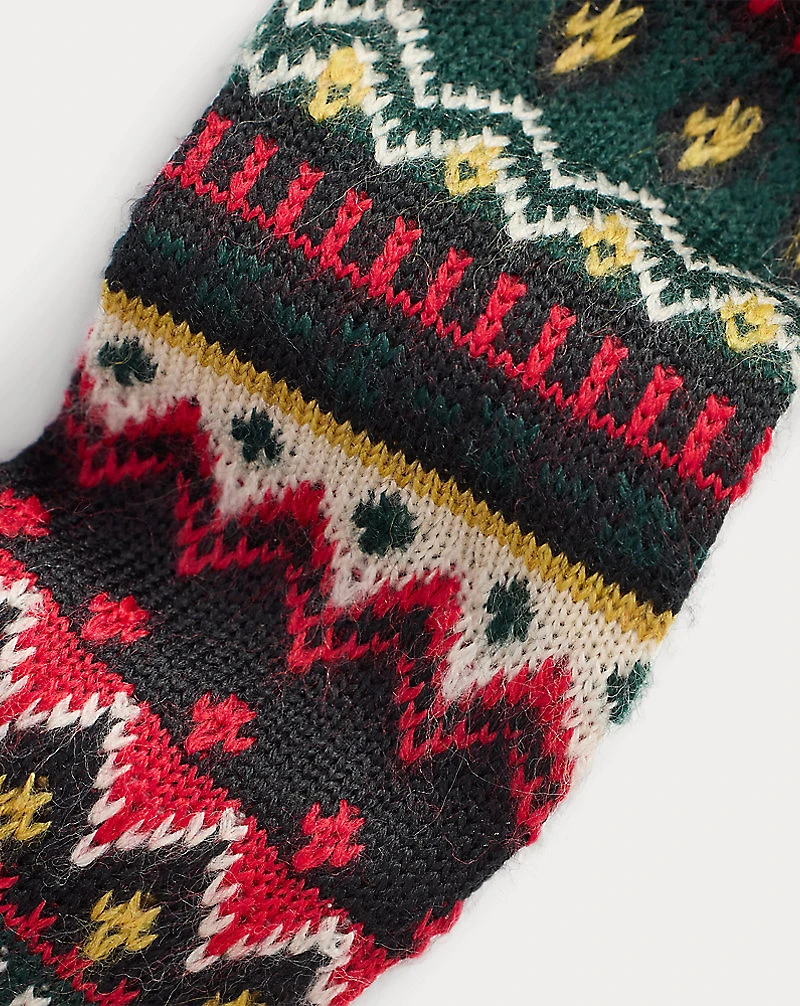 Fair Isle Knit Wool Tie