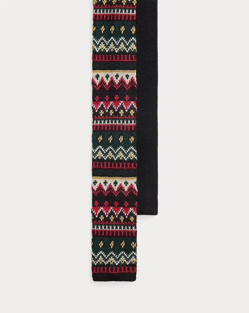 Fair Isle Knit Wool Tie