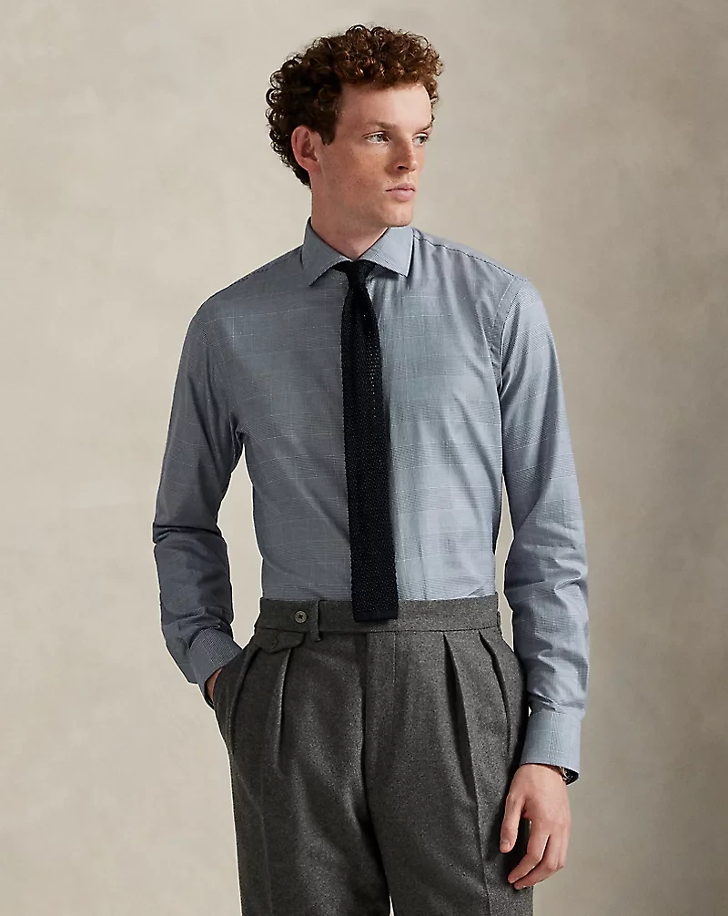 Custom Fit Plaid Twill Shirt