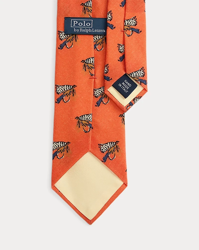 Fishing-Tackle-Print Wool Challis Tie
