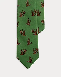 Duck-Print Wool Challis Tie