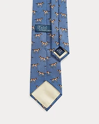 Dog-Print Wool Challis Tie