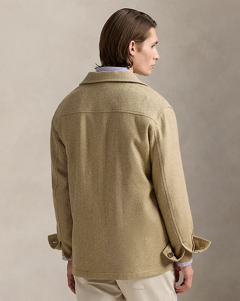 Tailored Silk Herringbone Jacket