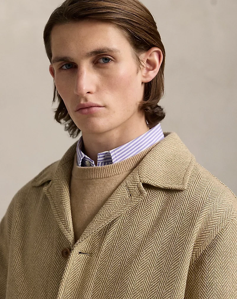 Tailored Silk Herringbone Jacket