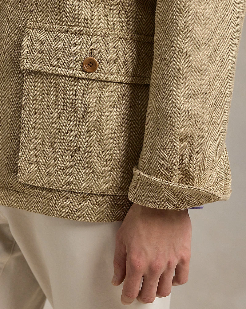 Tailored Silk Herringbone Jacket